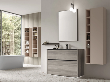 RIVA 01 - Floor-standing wooden vanity unit with integrated washbasin by Gruppo Geromin - view 2
